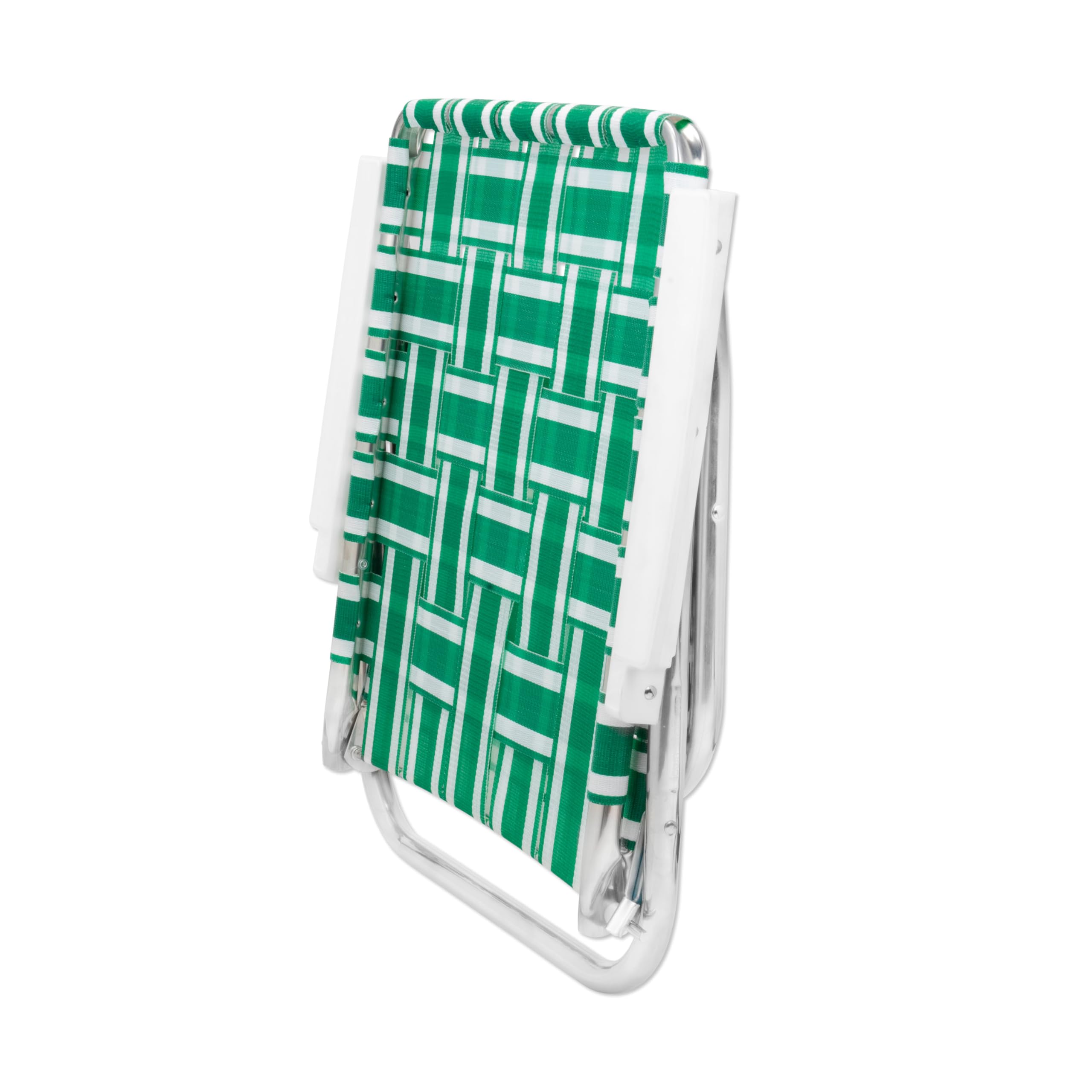 Lawn Chair Usa Green And White Stripe Beach Chair - Lightweight, Durable, And Perfect For Beach Lounging