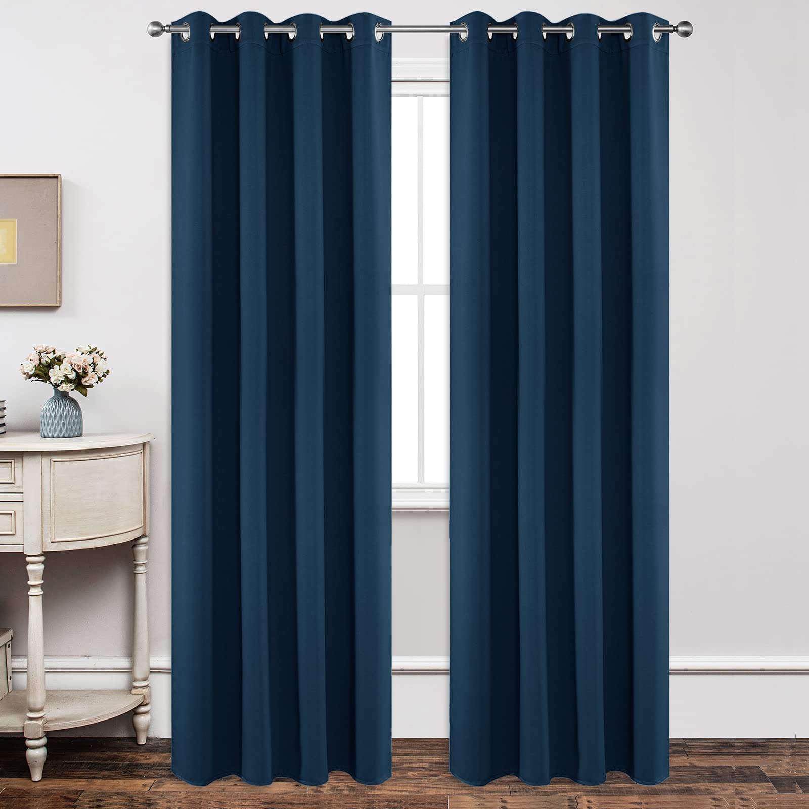 Joydeco Blackout Curtains 90 Inch Long 2 Panels Set, Thermal Insulated Long Curtains & Drapes 2 Burg, Room Darkening Grommet Cur