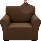 Znsayotx 1 Piece Jacquard Chair Slipcovers For Living Room High Stretch Chair Covers With Arms Anti Slip Pets Friendly Couch Sofa Armchair Cover Furniture Protector (Small, New Pattern Coffee)