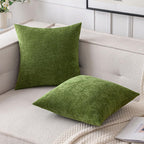 Miulee Pack Of 2 Moss Green Decorative Pillow Covers 20X20 Inch Soft Chenille Couch Spring Throw Pillows Farmhouse Cushion Covers For Home Decor Sofa Bedroom Living Room