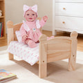 BABESIDE 3 Pcs Baby Doll Crib with Bedding Set for 1216 Inch Babydolls, Wooden Dolls Furniture Doll Bed with Pillow and Blanket