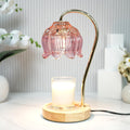 SupBri Dimmable Flower Candle Warmer Lamp, Pink Candle Warmer with Timer & 4Bulbs, Womens Gifts for Valentines Birthday, Unique 