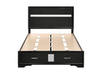 Coaster Furniture Miranda Contemporary Glam 2 Drawer Wood Full Storage Bed Panel Headboard Acrylic Glitter Detail Black 206361F