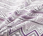 Sleepbella Boho Chic Striped King Size Duvet Cover Set - 100% Cotton With Button Closure In White And Purple