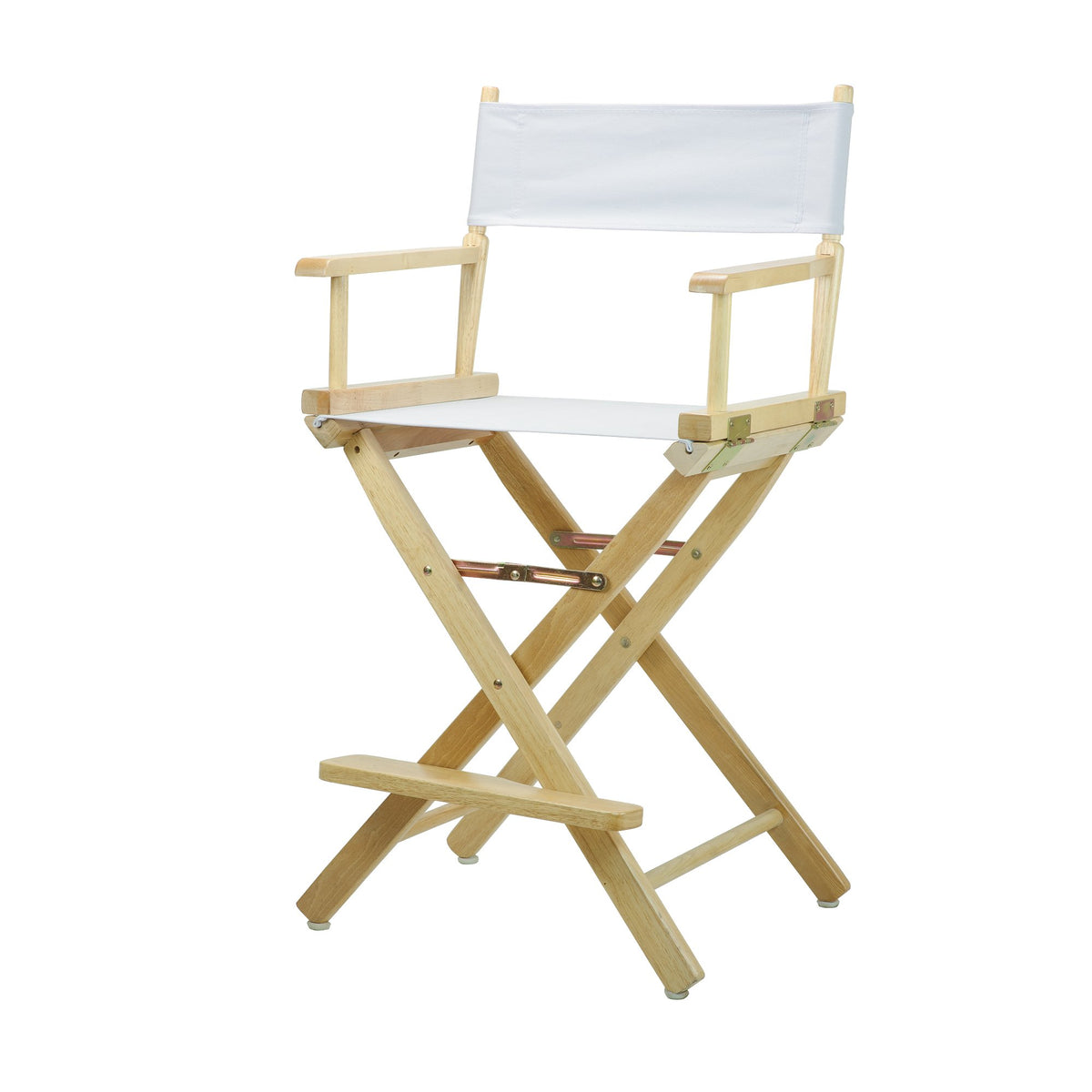 Casual Home 24&quot; Director'S Chair Natural Frame With White Canvas, Counter Height