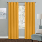 MYSKY HOME Yellow Blackout Curtains for Living Room Bedroom Curtains 84 Inches Long Grommet Room Darkening Window Curtains Therm