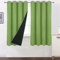 Lemomo 100% Blackout Light Green Curtains With Black Lining/52 X 63 Inch/Set Of 2 Panels Thermal Insulated Room Darkening Curtai