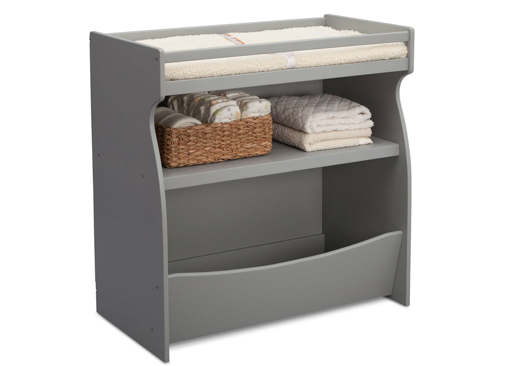 Delta Children 2-In-1 Changing Table And Storage Unit With Changing Pad, Grey