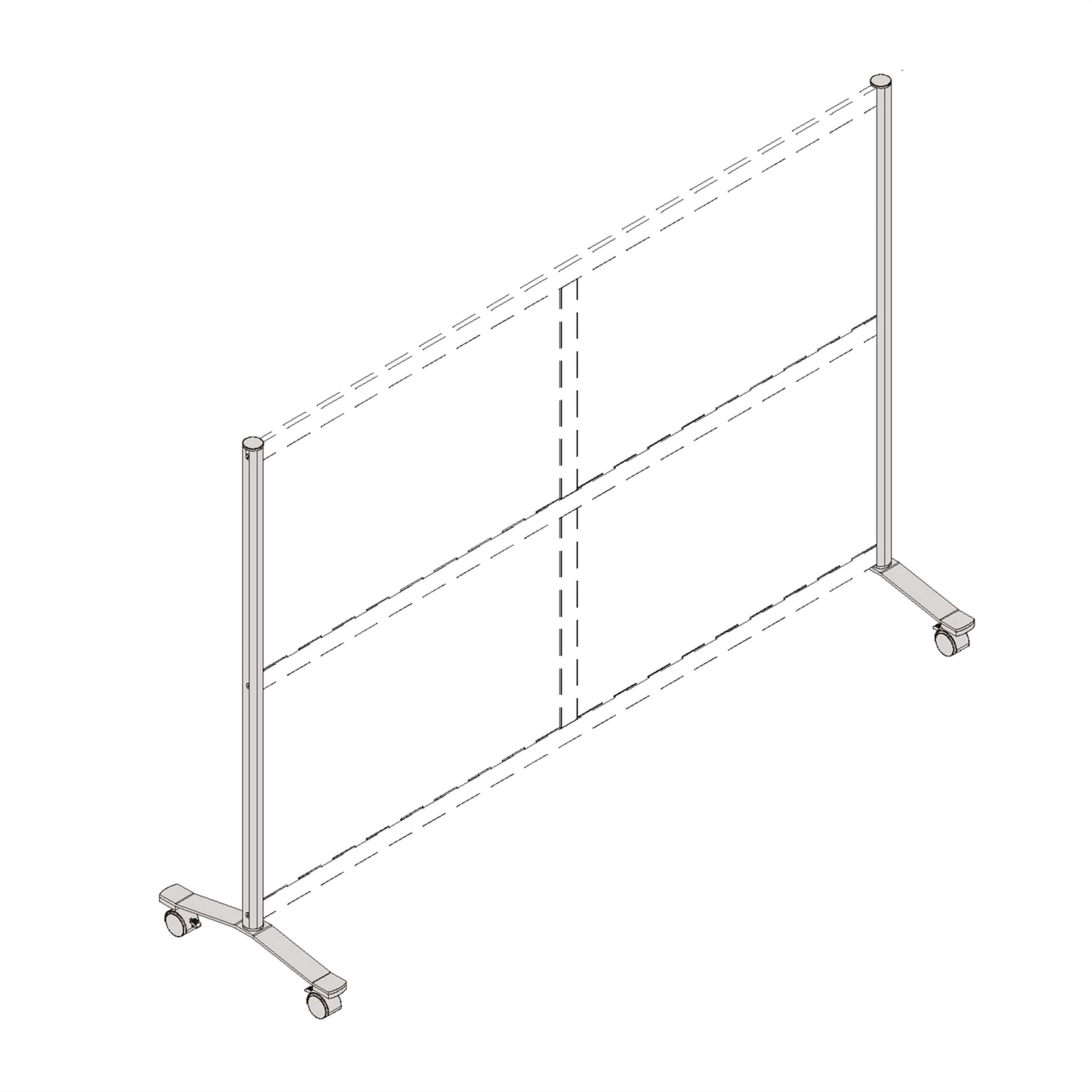 Lorell Adaptable Panel Leg, 48.8"X 18.8" X 2", Silver