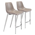 Magnus Counter Chair (Set of 2) Gray & Silver