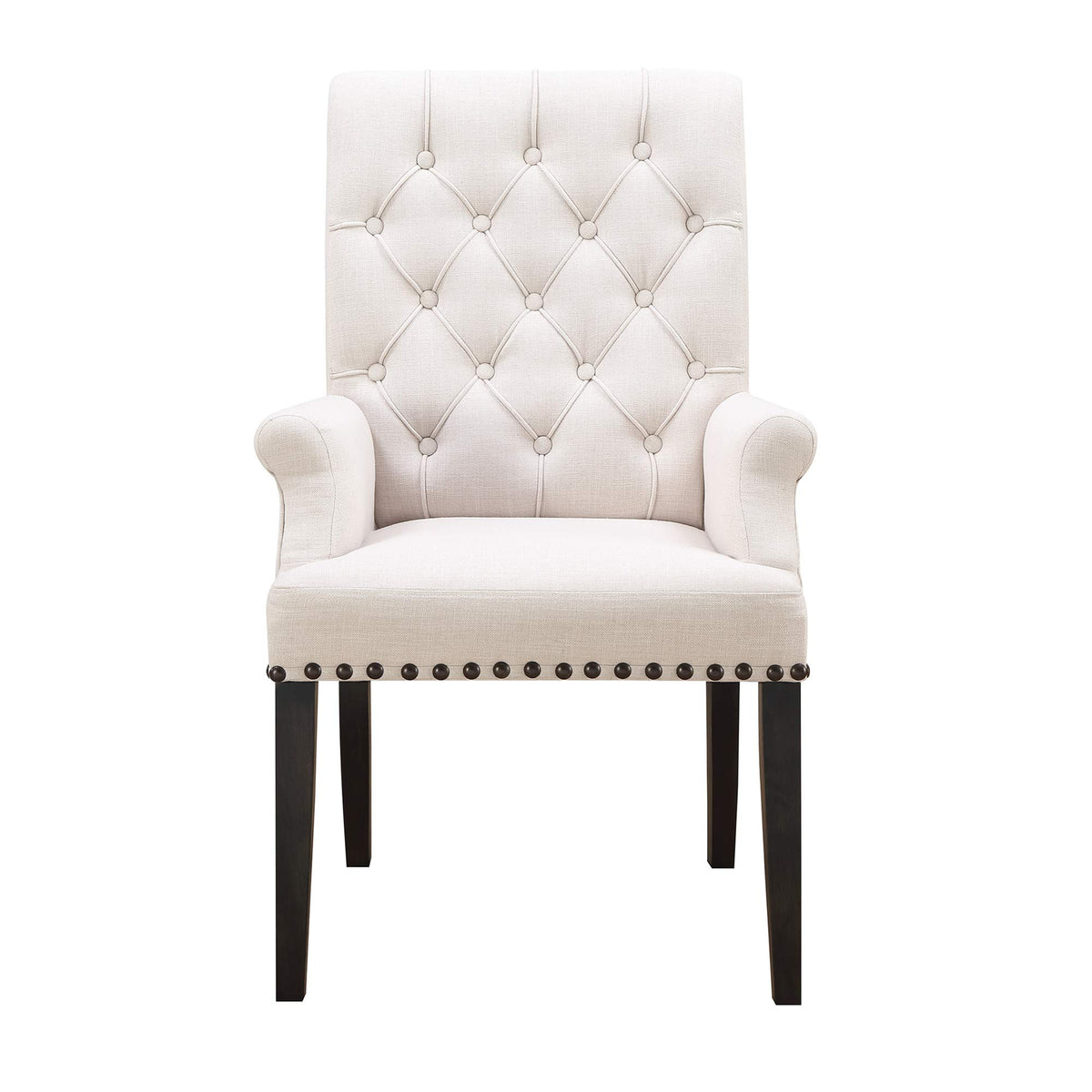 Benjara Benzara Side Dining Chair, Beige And Black, One,