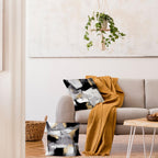 Supwhd Black And White Pillow Covers, Abstract White Black And Gold Pillow Covers 20X20 Set Of 2, Modern Black And White Pillow