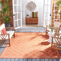 SAFAVIEH Courtyard Collection Area Rug - 9 x 12, Terracotta & Bone, Trellis Design, Non-Shedding & Easy Care, Indoor/Outdoor &