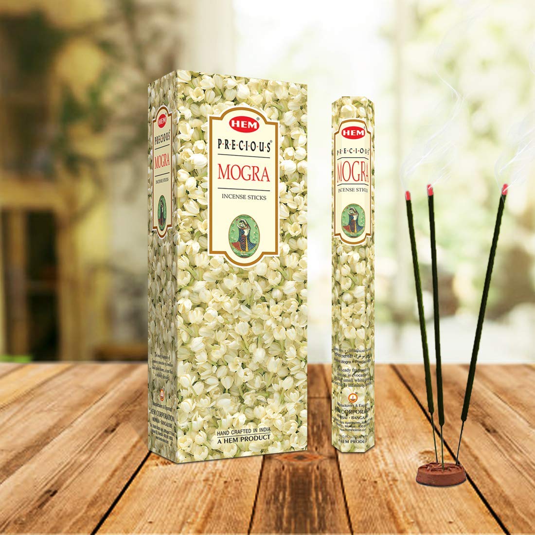 Precious Mogra - Box Of Six 20 Stick Tubes, 120 Sticks Total - Hem Incense