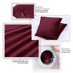Nestl Throw Pillow Covers, Cozy Velvet Decorative Outdoor Pillow Covers 20X20 Inches, Soft Solid Cushion Covers For Sofa, Bed And Car, Set Of 4 - Burgundy Red