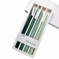 Taper Candles 10 Green Shades Ombre Colored Candle Sticks Set of 4 | Amber Sandalwood Scented, Natural Soy Candlesticks Colorf