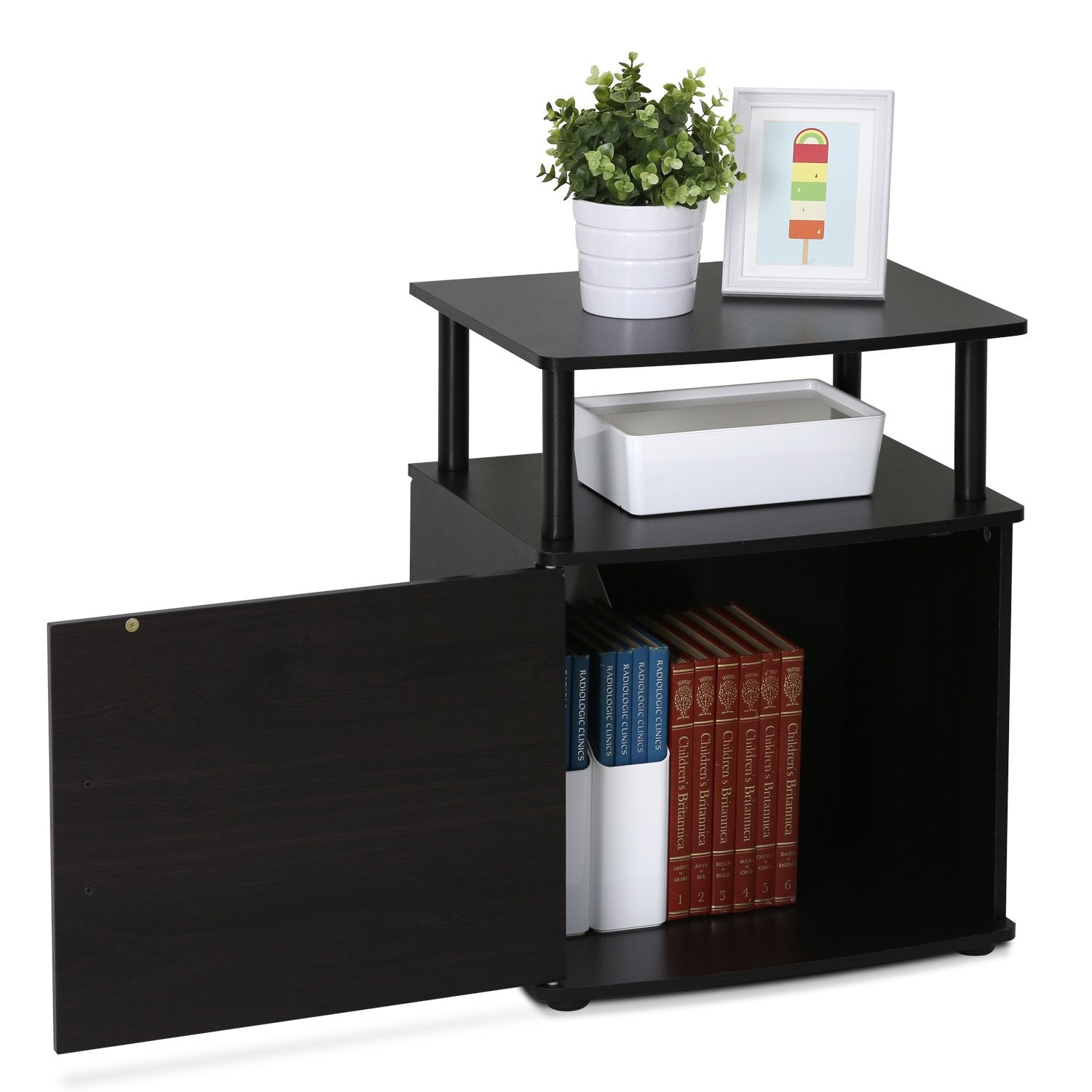 Furinno Jaya End Table, One, Black Wood