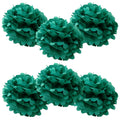 WYZworks Set of 6 - Aqua Green 10 - (6 Pack) Tissue Pom Poms Flower Party Decorations for Weddings, Birthday, Bridal, Baby Showe