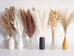 110 Pcs Dried Pampas Grass Bouquet, Boho Table Decor, Bunny Tails Dried Flowers, Brown Pompas, White Pampas Grass For Wedding, H