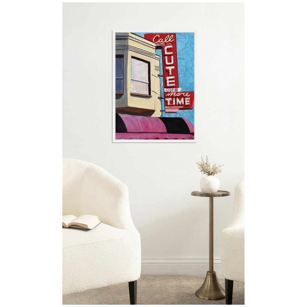 Call Me Cute by Krista V. Allenstein Framed Canvas Wall Art Print