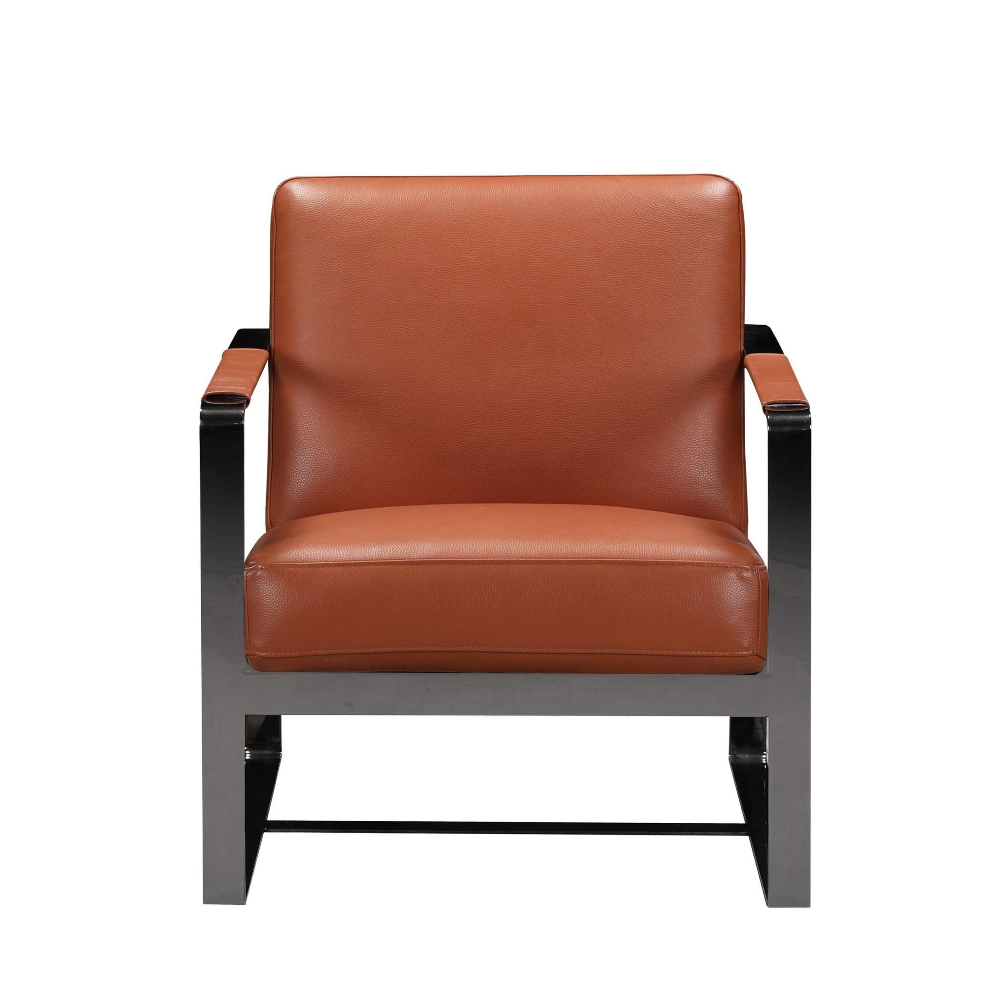 HomeRoots Furniture 28' X 35' X 31' Camel Leather Accent Chair