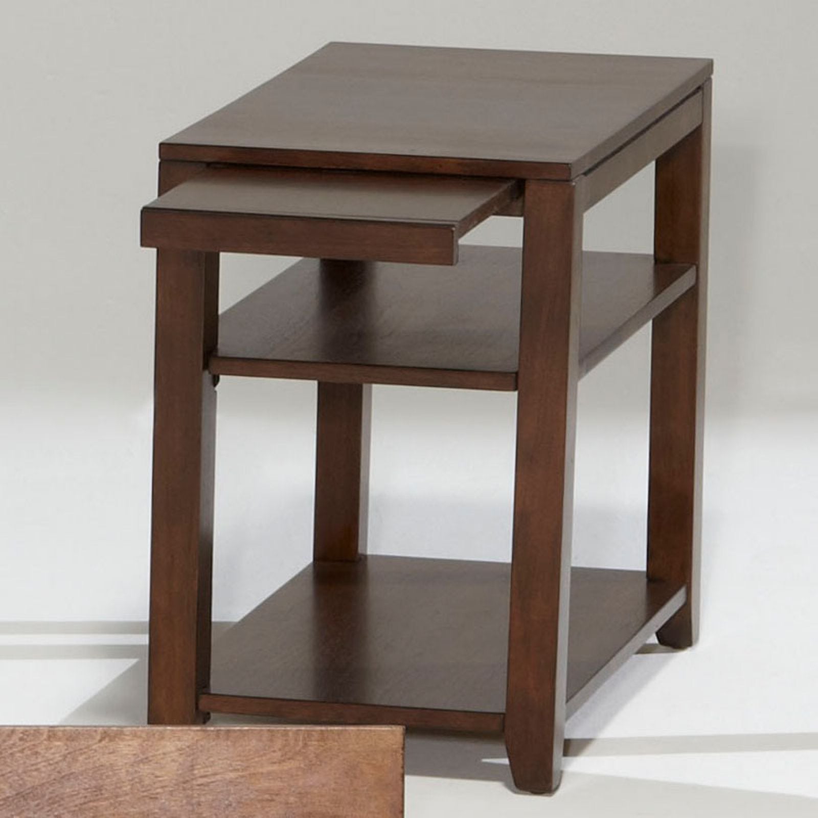 Progressive Furniture Daytona Chairside Table, Regal Walnut