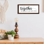 Together They Built A Life They Loved Sign 14 X 6.4 Inches Farmhouse Wall Decor Rustic Modern Framed Wood Sign Hanging Plaque Fo