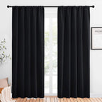 NICETOWN Halloween Black Out Window Curtains - Solid Home Decor Thermal Insulated Blackout Drapes for Bedroom, Privacy Assured P