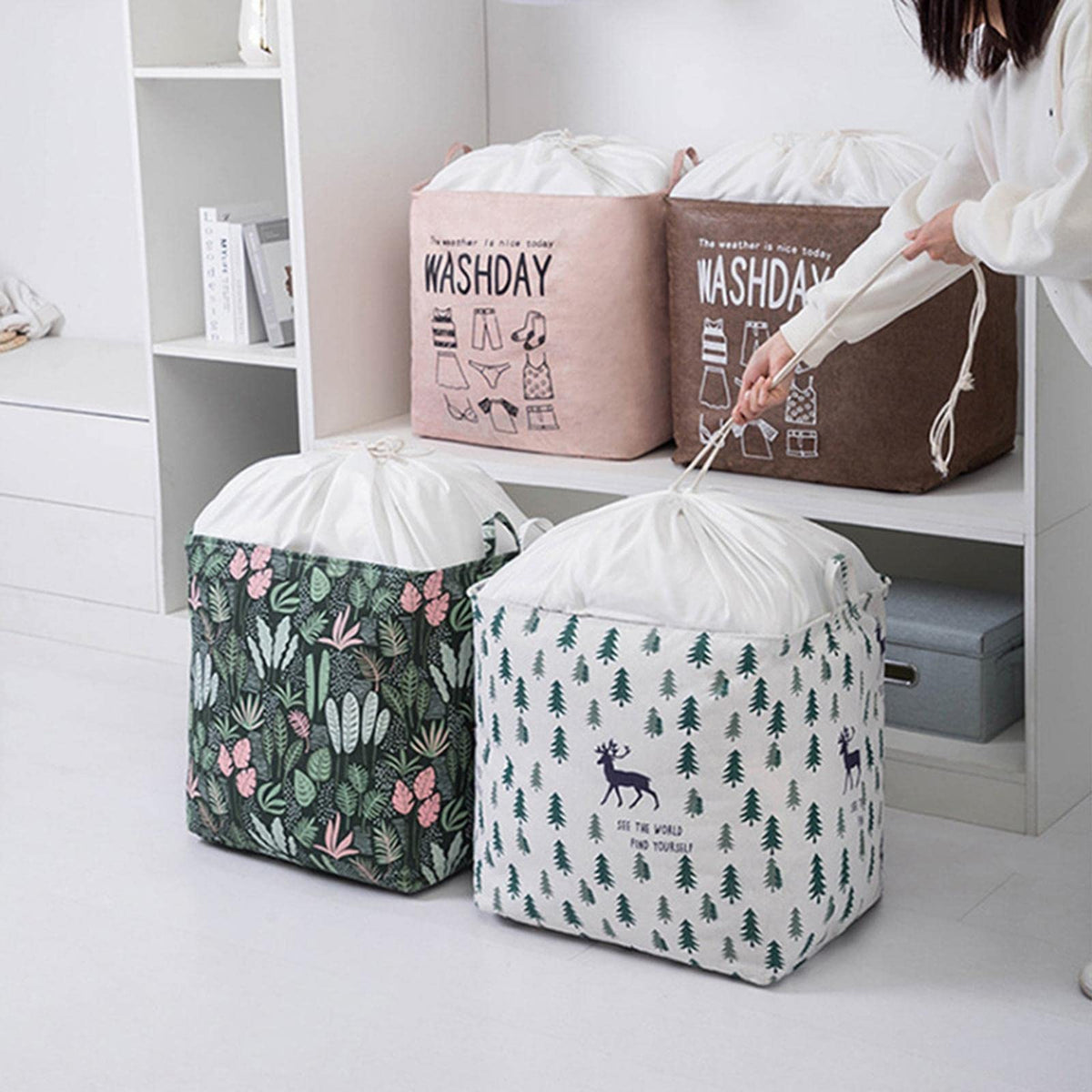 Enakshi Portable Laundry Basket 100L Large Capacity for Nursery Kids Toy Ananas|Home & Garden | Household Supplies & Cleaning | 