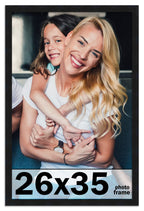 26x35 Frame Black Picture Frame - Complete Modern Photo Frame Includes UV Acrylic Shatter Guard Front, Acid Free Foam Backing Bo