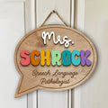 Slp Teacher Door Sign Classroom Door Hanger Speech Language Therapist Welcome Sign For Classroom Therapist Name Personalized Sig