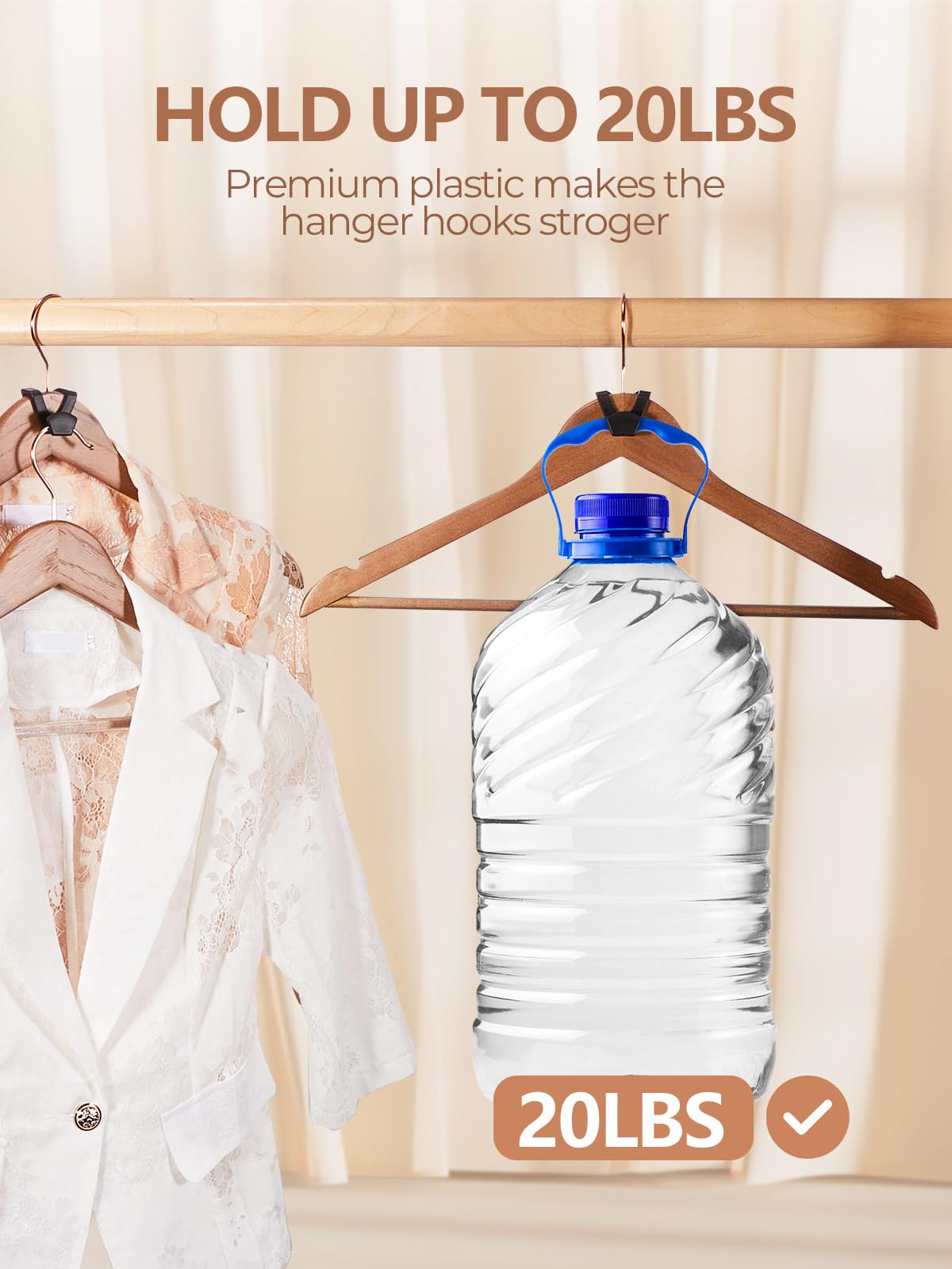 House Day Space Saving Hanger Hooks 60 Pack, Black Clothes Hanger Connector Hooks, Heavy Duty Hanger Hooks Space Saver, Premium