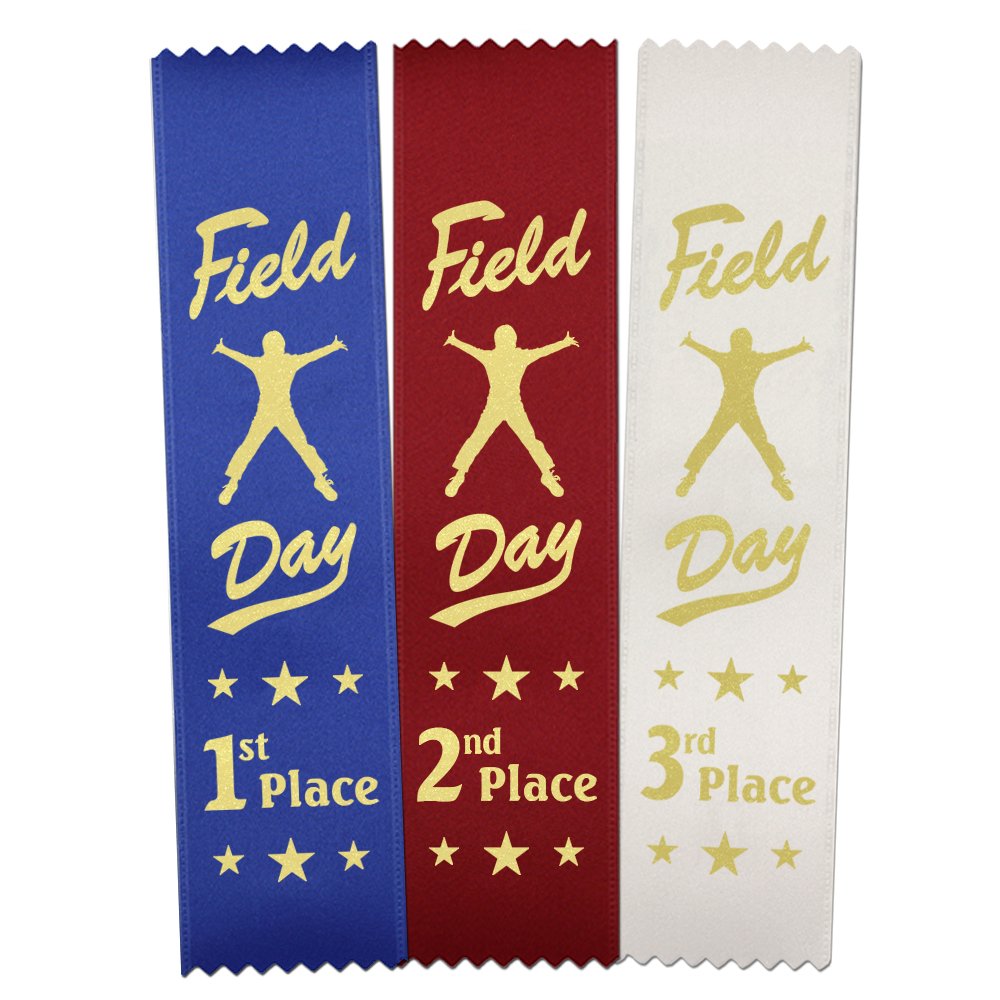 Ribbonsnow Field Day Ribbons - 300 Pack: 100 Each 1St - 2Nd - 3Rd Place Bookmark Style Ribbons - Made In The Usa