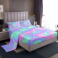 Feelyou Kids Bed Sheet Set Girls Chic Bright Colorful Abstract Soft King Bedding Set, 1 Flat Sheet,1 Deep Pocket Fitted Sheet, A