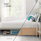 Nestl Light Brown Bed Skirt King Size - King Bed Skirt 14 Inch Drop - Brushed Microfiber Bed Skirts - Hotel Quality Pleated Bed Skirt - Shrinkage & Fade Resistant