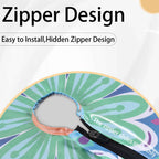 Opstellen Round Tablecloth With Umbrella Hole And Zipper Waterproof Fitted Patio Table Cloth Outdoor Tables Cover Elastic Tablec