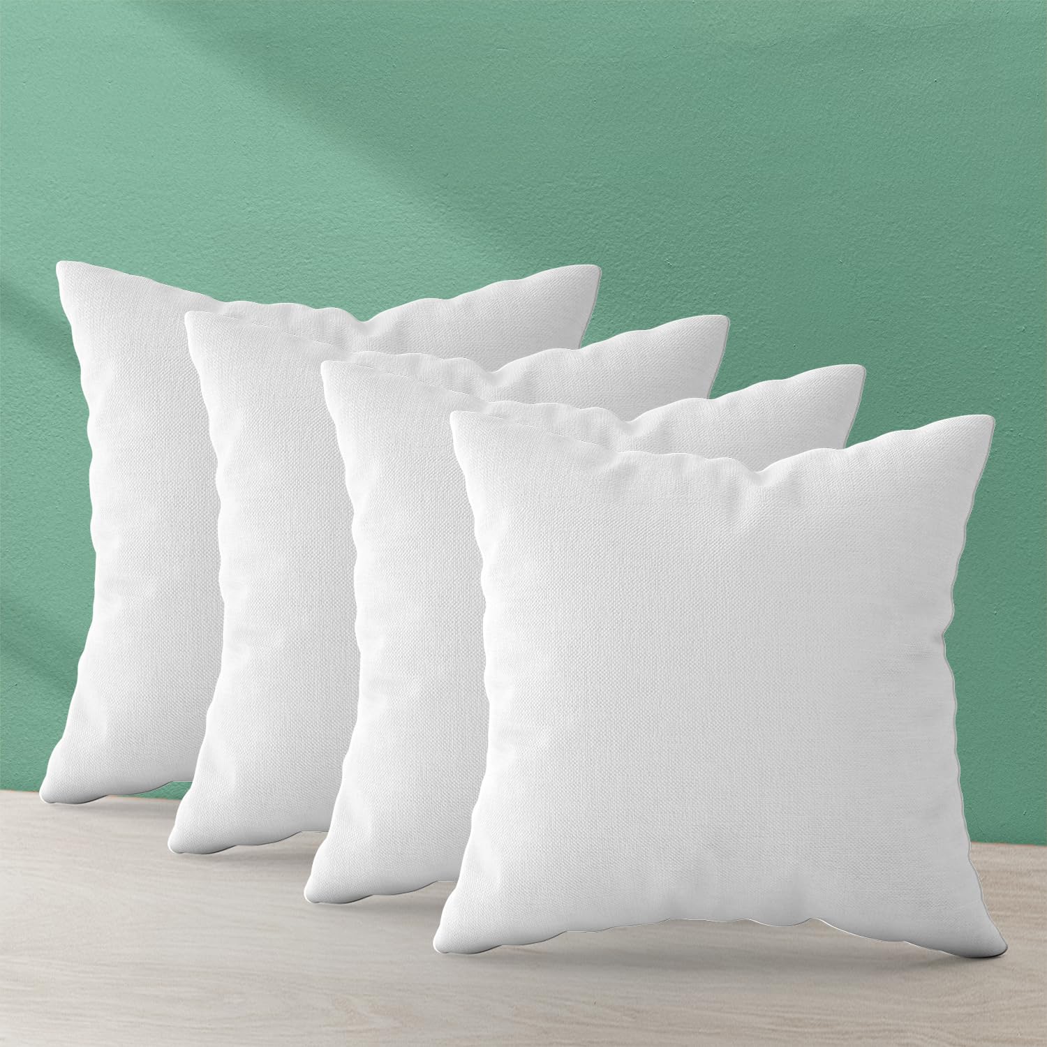 Trendy Home 16x16 Throw Pillow Insert (Set of 4, White) Bed and Couch Pillows Stuffer Hypoallergenic, Decorative Home Outdoor So