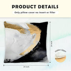 Supwhd Abstract Black White And Gold Pillow Covers 24X24 Set Of 2 - Modern Pillow Covers, Modern Home Decor, Black And Gold Deco