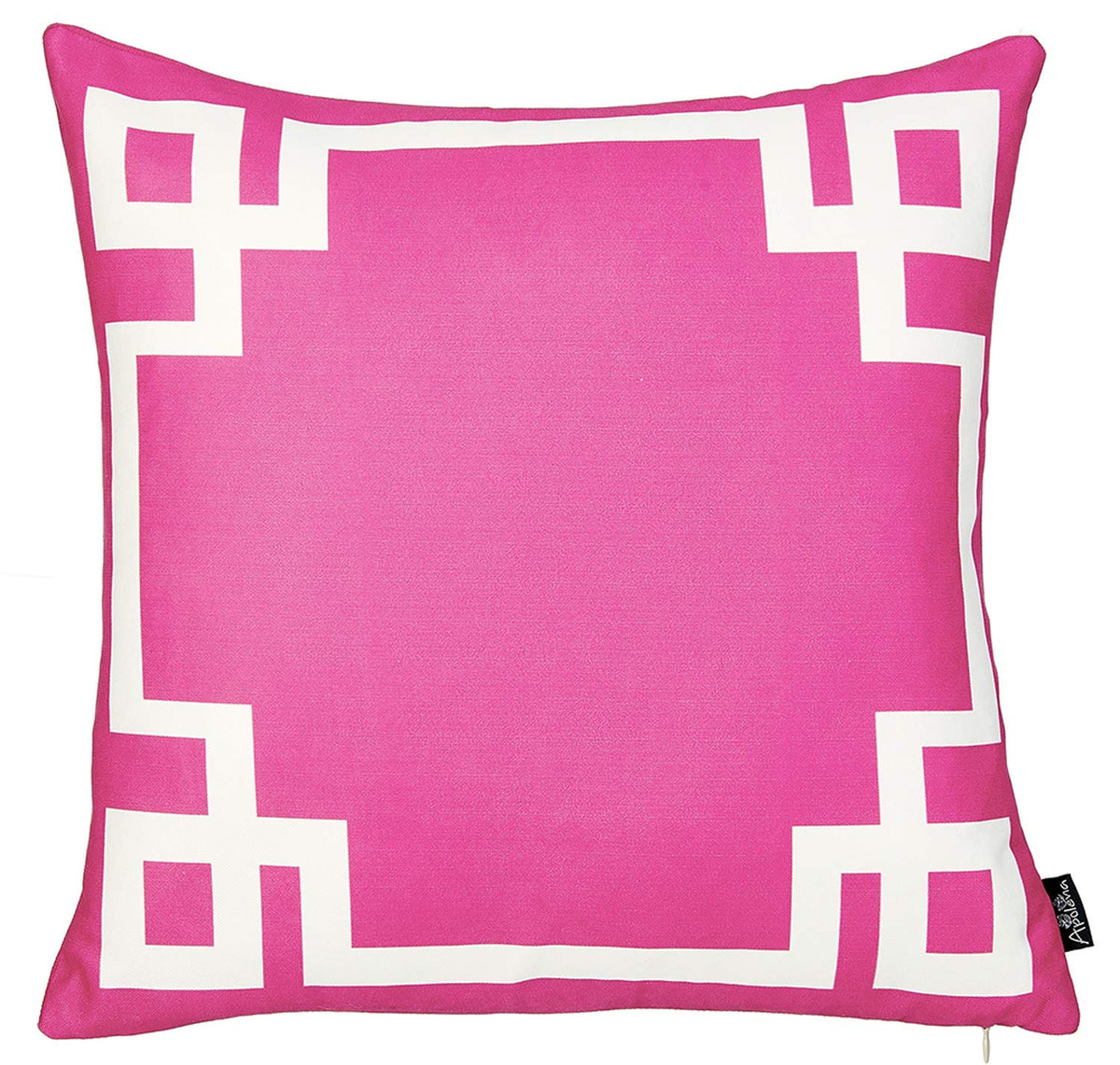 HomeRoots Multi Polyester 18'x18'Pink and White Geometric Decorative Throw Pillow Cover