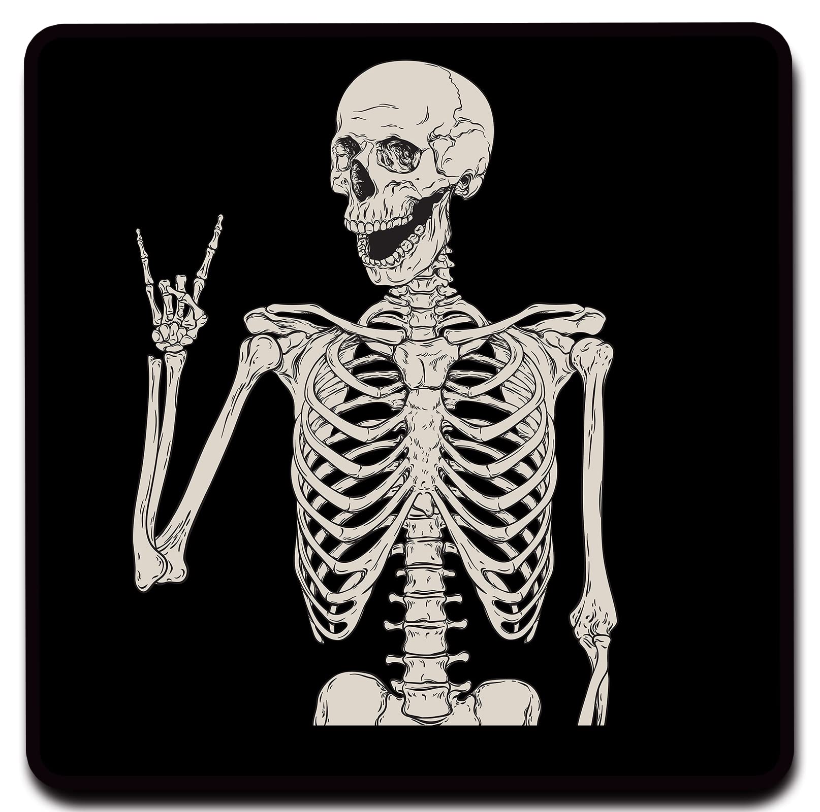 Square Mouse Pad, Premium Mouse Pad, Square Waterproof Mouse Pad, Non-Slip Rubber Base Mouse Pad 9X9 Inches (Skull And Bones)