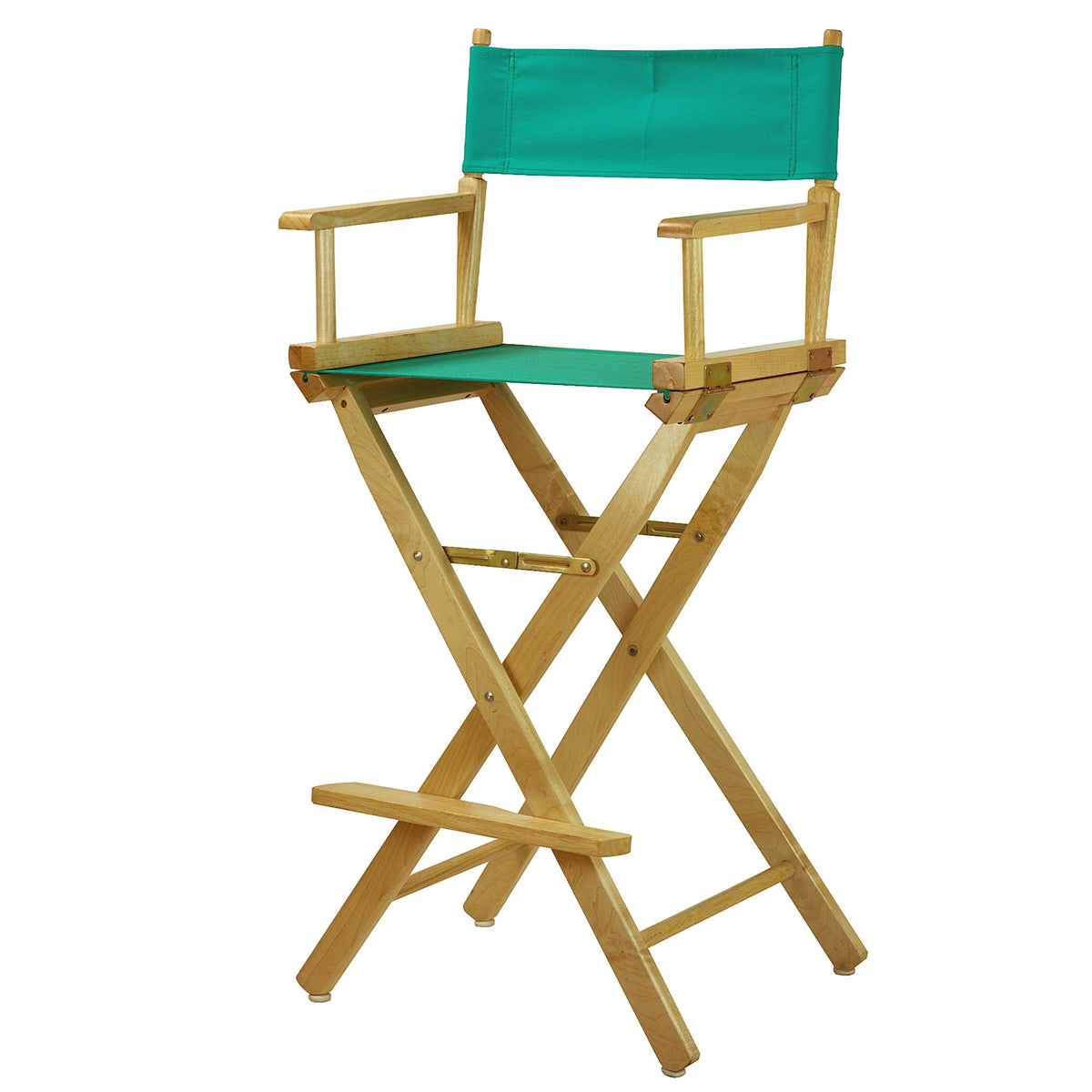 Casual Home 30&quot; Director'S Chair Natural Frame-With Teal Canvas, Bar Height