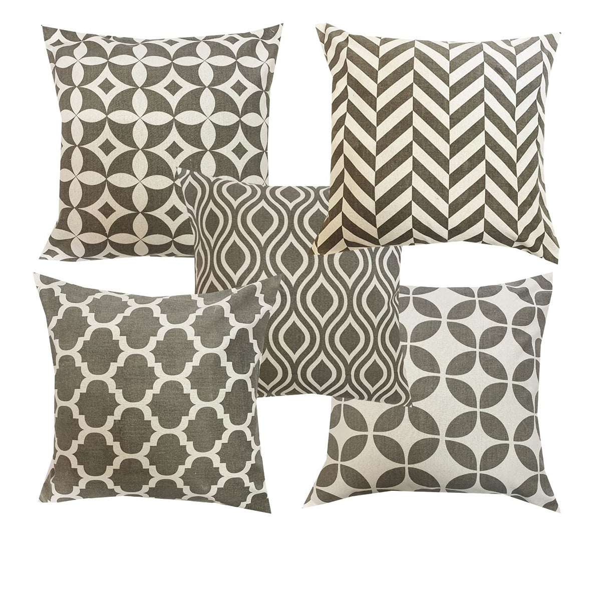 Pinkparrot Pure Cotton Multi Colour Cushion Cover 18X18 Inch Set Of 5 Pc