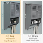 Choochoo Bathroom Wall Cabinet With Towels Bar, 23.6' L X7.9 W X27.5 H Mdf Material Medicine Cabinet, 2 Doors Over The Toilet Space Saver Storage Cabinet With Large Space, Grey