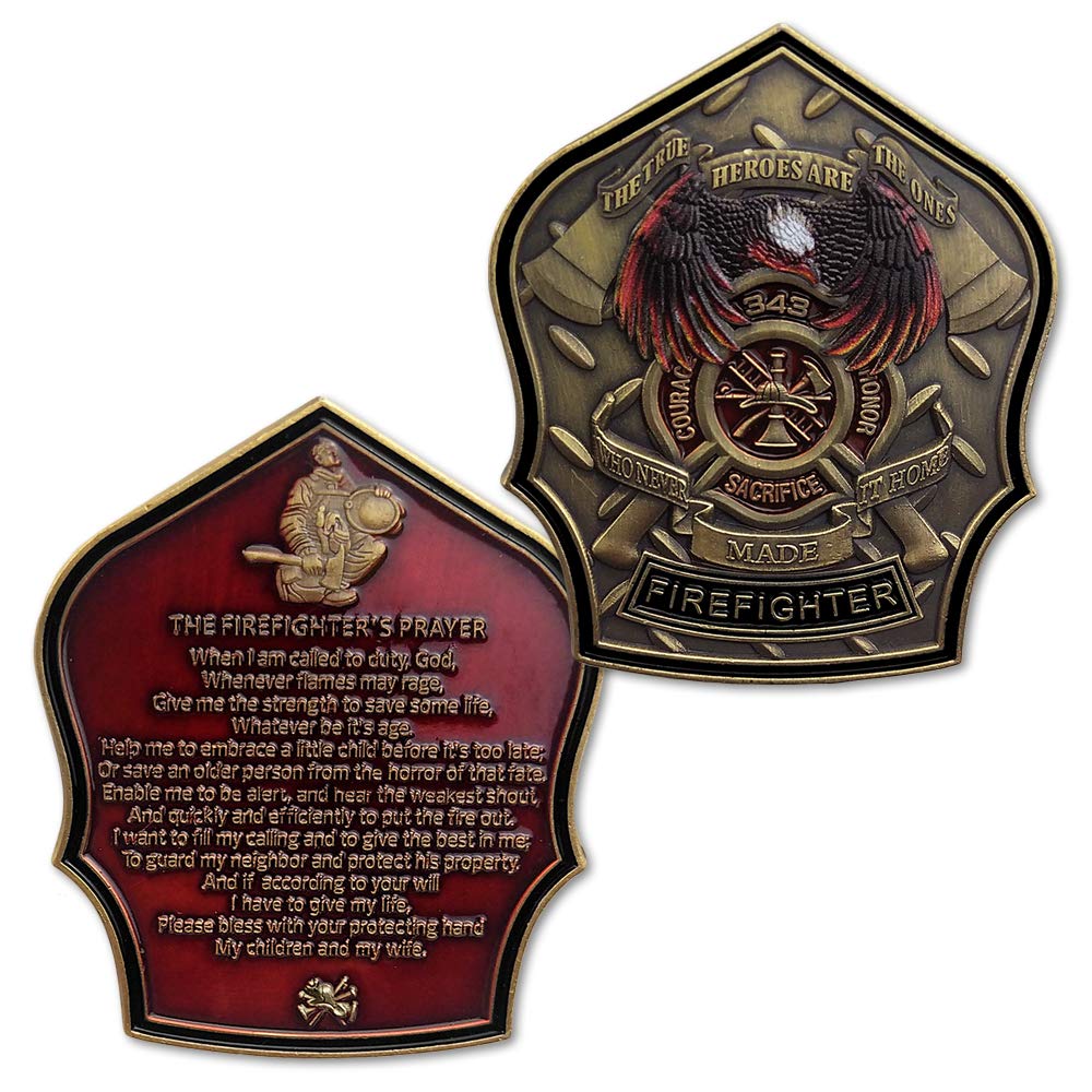 Fireman Prayer Firefighter Challenge Coin