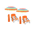 Beach Chair, Beach Chair And Umbrella, Folding Beach Chair, Beach Chairs For Adults, Low Beach Chair, Folding Chair With Umbrella, Camping Chair, Sillas De Playa (2-Pack Orange)