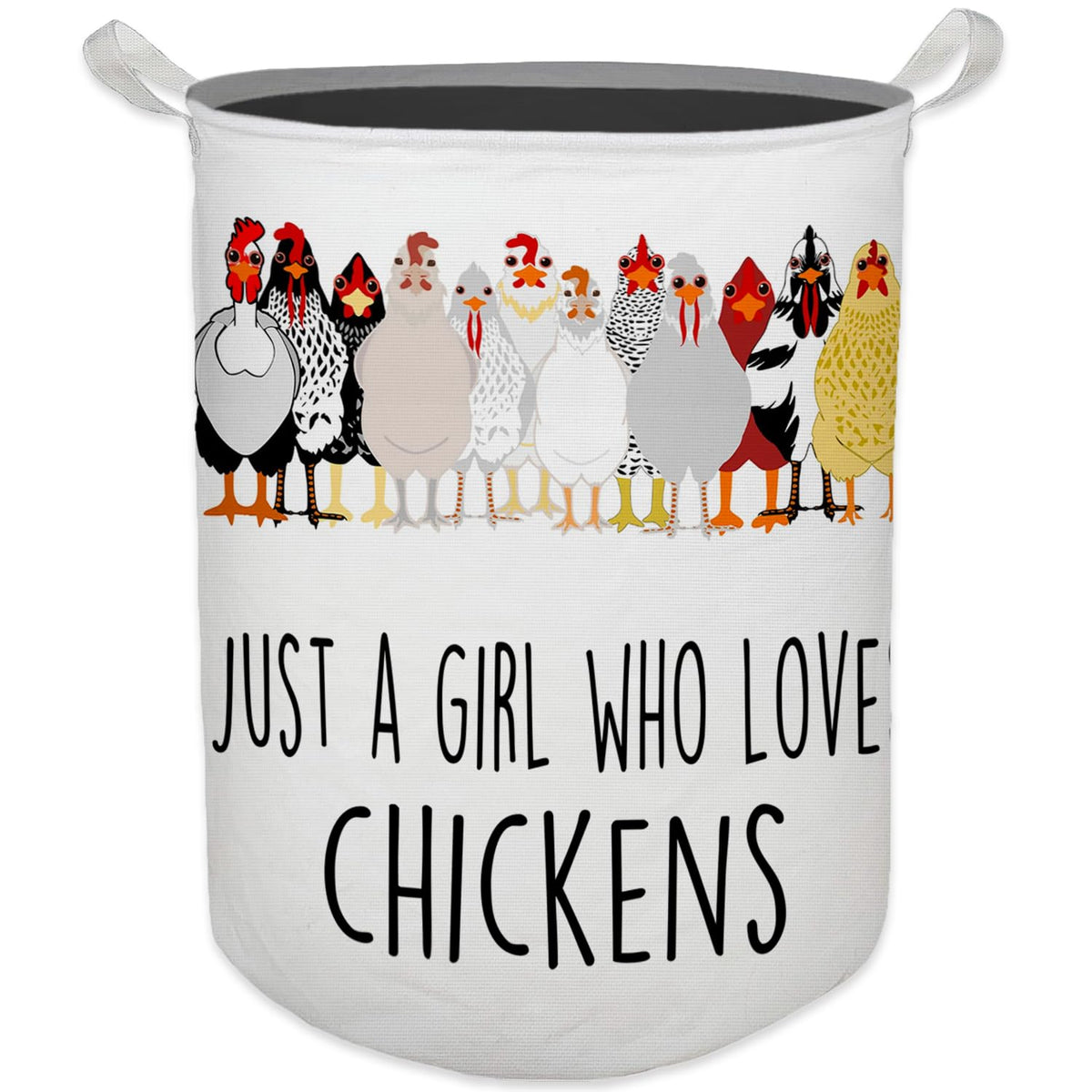 HKTZM Chicken Gifts for Girls Laundry Basket, Farmhouse Chicken Rooster Waterproof Collapsible Laundry Hamper Dirty Clothes Stor