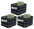 AARAINBOW 3 Packs Storage Basket Bins Canvas Mini Storage Cubes Storage Basket for Makeup, Toys Liners, Books Storage Baskets wi