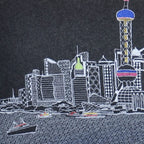 HomeRoots Grey 35' Black Shanghai Nighttime Skyline Lumbar Decorative Pillow