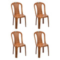 Nilkamal Plastic Chair For Living Room |Set Of 4 | 3 Year Warranty | For Home, Living Room, Outdoor | Pear Wood Colour | Chr4002