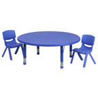 Flash Furniture Round Activity Table Set, 45'W X 45'D X 14.50' - 23.75'H, Blue